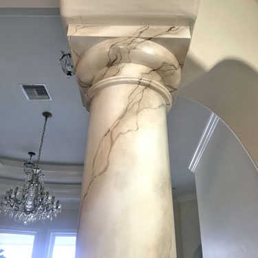 Faux marble column finish