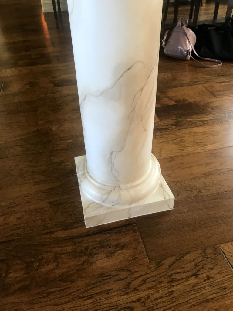 Faux marble column finish
