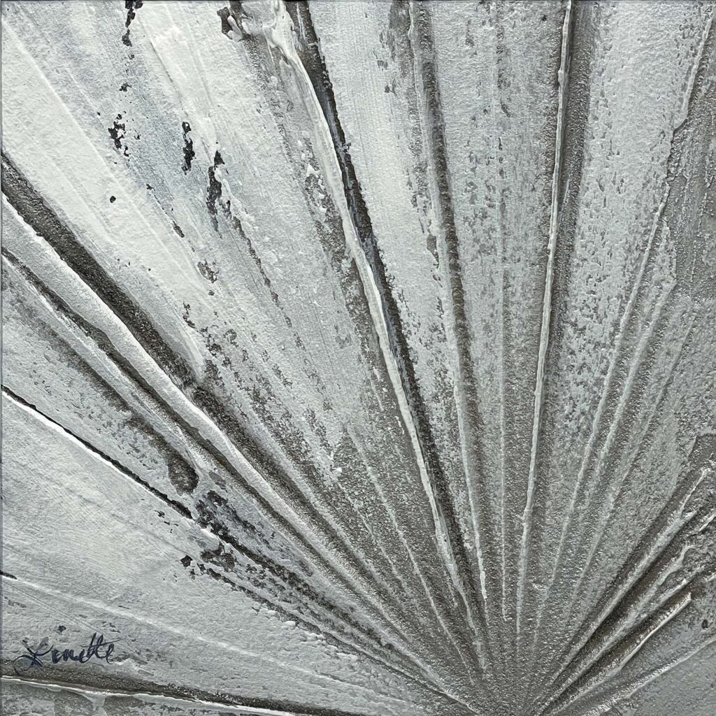 Me Too original white silver starburst painting