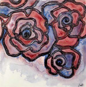 Much Love modern abstract rose art