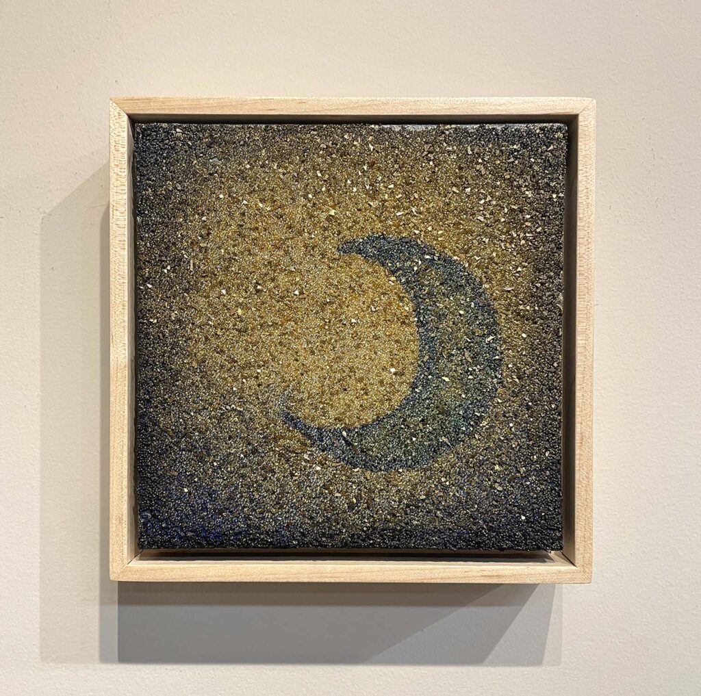 Off My Mind gold crystal moon painting