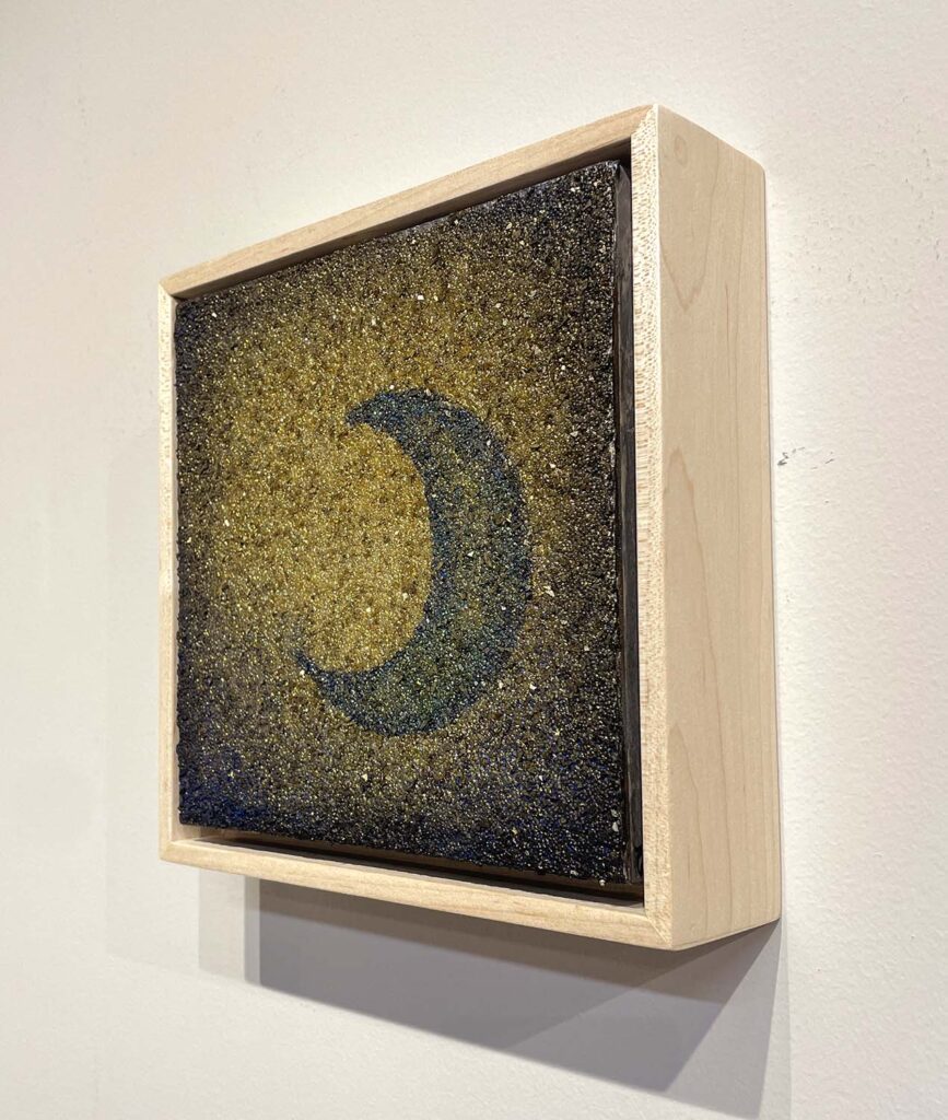 Off My Mind gold crystal moon painting