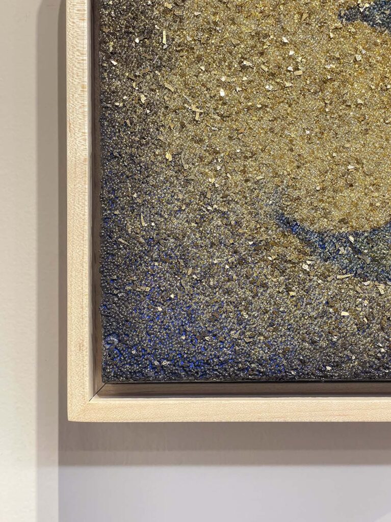 Off My Mind gold crystal moon painting