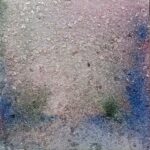 Okay No. 4 abstract landscape silver crystal glass bead painting jewel tones