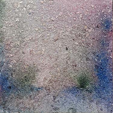 Okay No. 4 abstract landscape silver crystal glass bead painting jewel tones