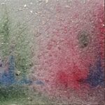 Okay No. 1 abstract landscape silver crystal glass bead painting jewel tones