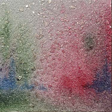 Okay No. 1 abstract landscape silver crystal glass bead painting jewel tones