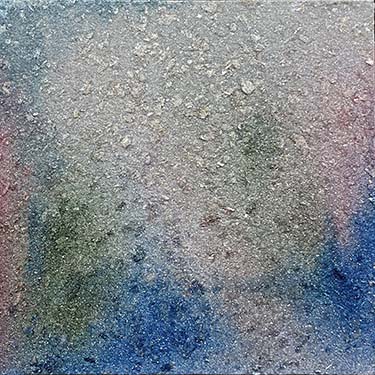 Okay No. 3 abstract landscape silver crystal glass bead painting jewel tones