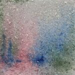 Okay No. 2 abstract landscape silver crystal glass bead painting jewel tones
