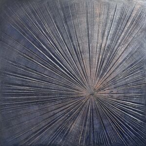 Open To It original starburst painting navy copper