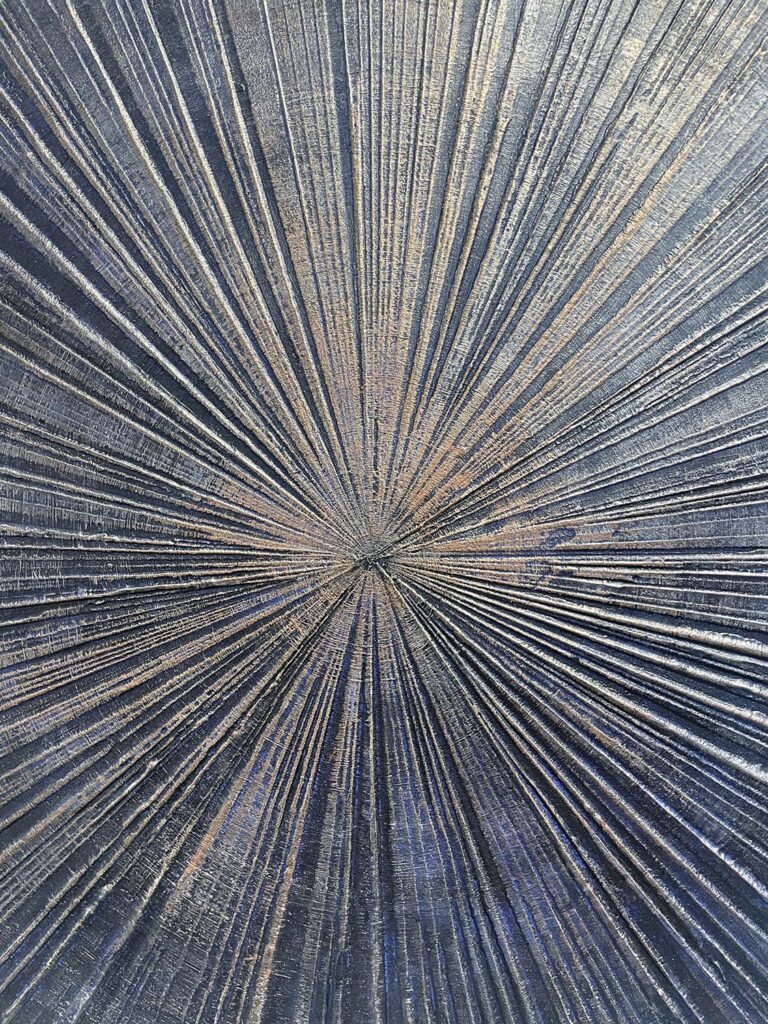 Open To It original starburst painting navy copper