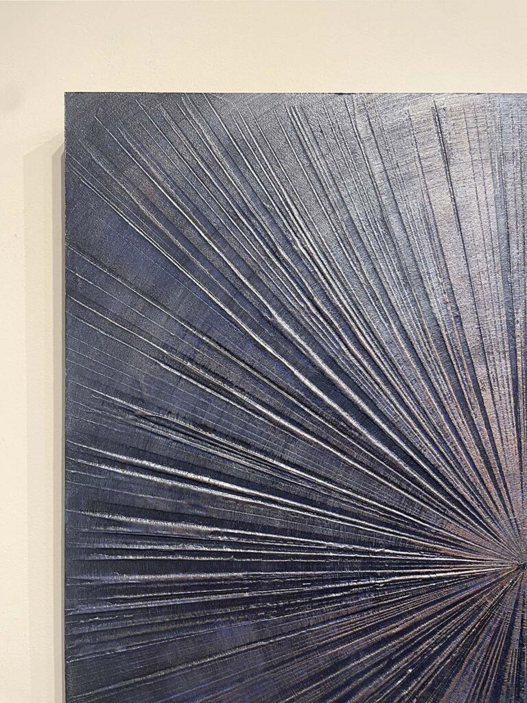 Open To It original starburst painting navy copper