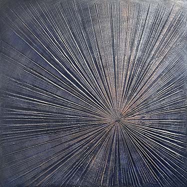 Open To It original starburst painting navy copper