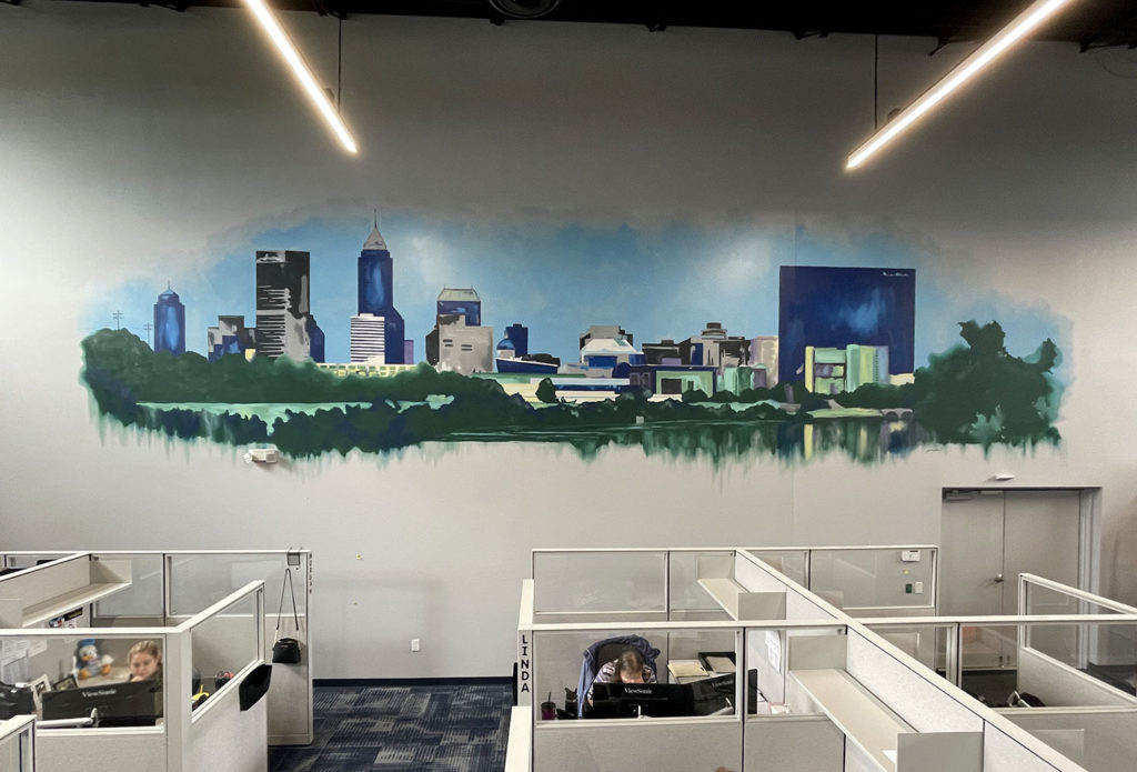Modern Indianapolis Cityscape Office Mural