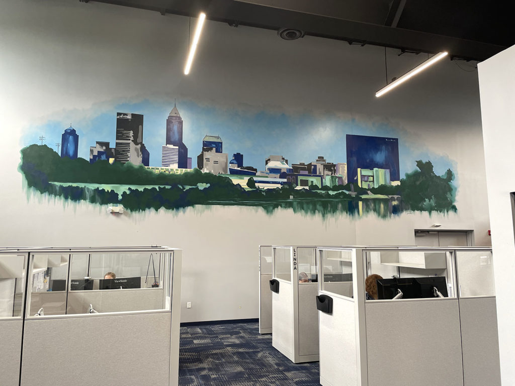 Modern Indianapolis Cityscape Office Mural