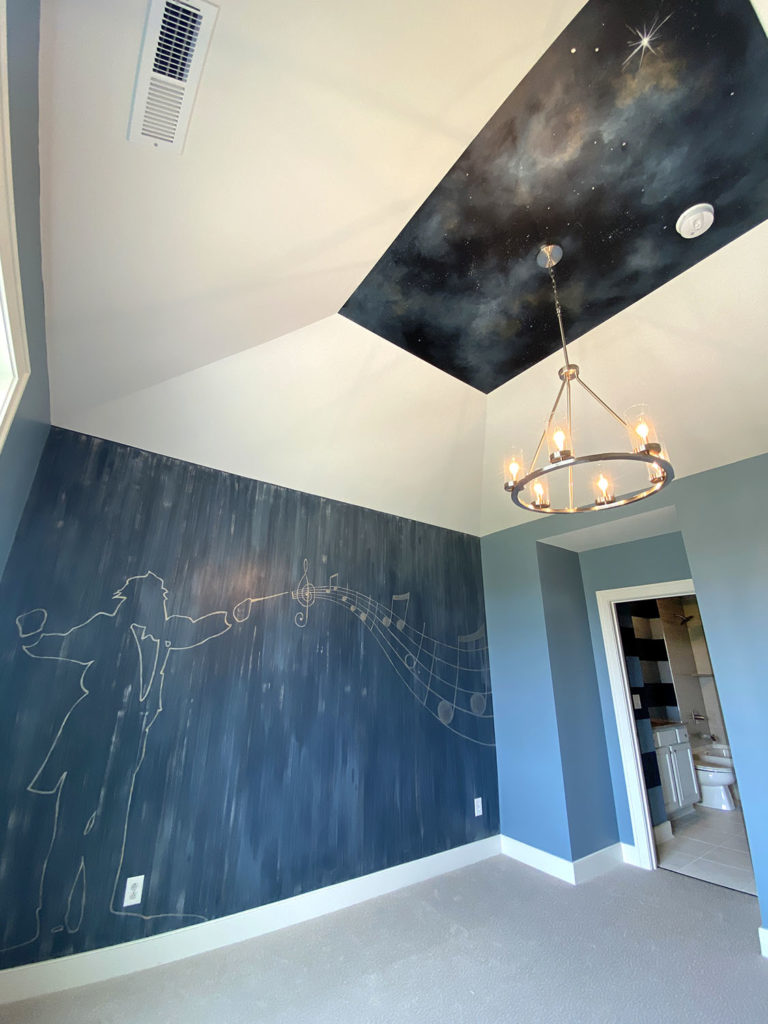Music and Space Bedroom Murals
