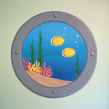 Underwater Porthole Mural