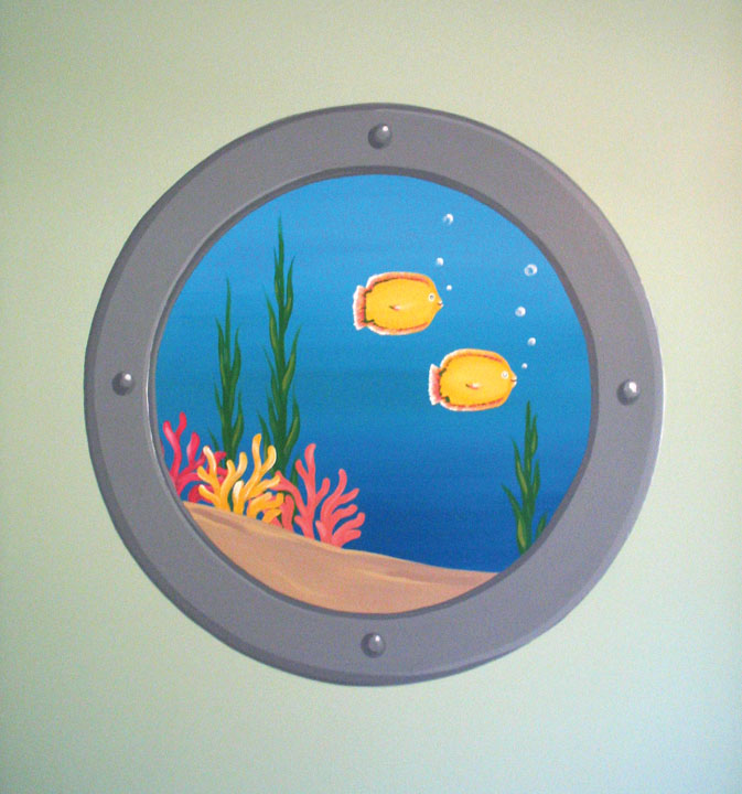 Underwater Porthole Mural