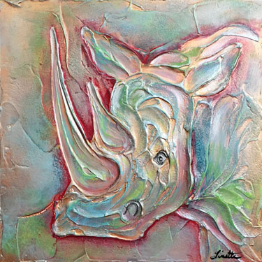 Rhino Plaster Painting
