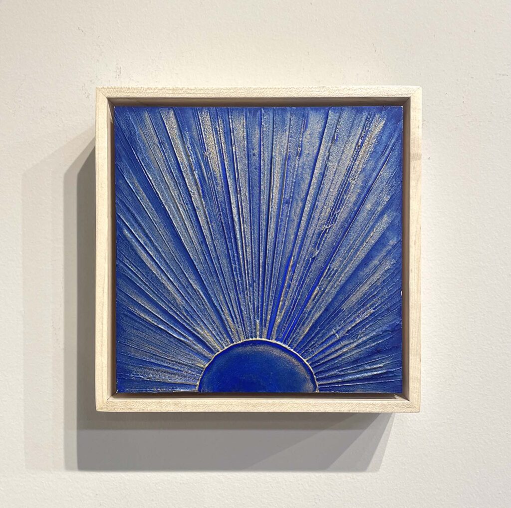 Ride Me abstract sunset sunrise blue gold painting