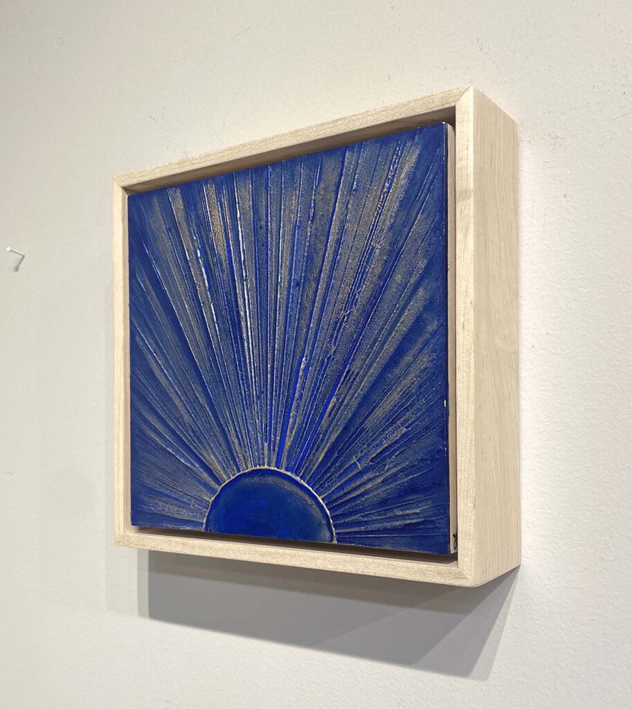 Ride Me abstract sunset sunrise blue gold painting