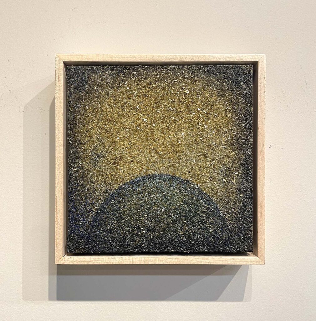 Rise and Shine gold crystal teal navy sunrise sunset painting