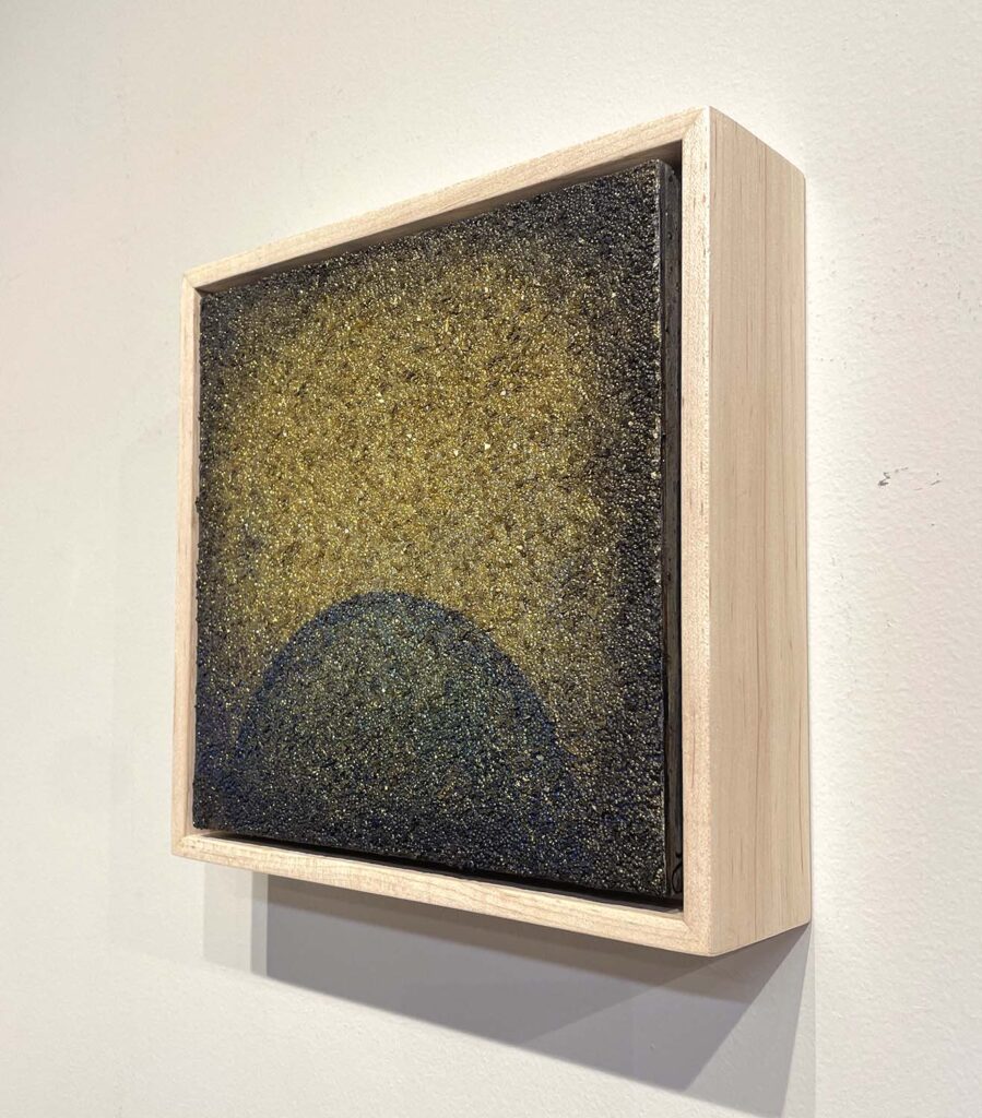 Rise and Shine gold crystal teal navy sunrise sunset painting