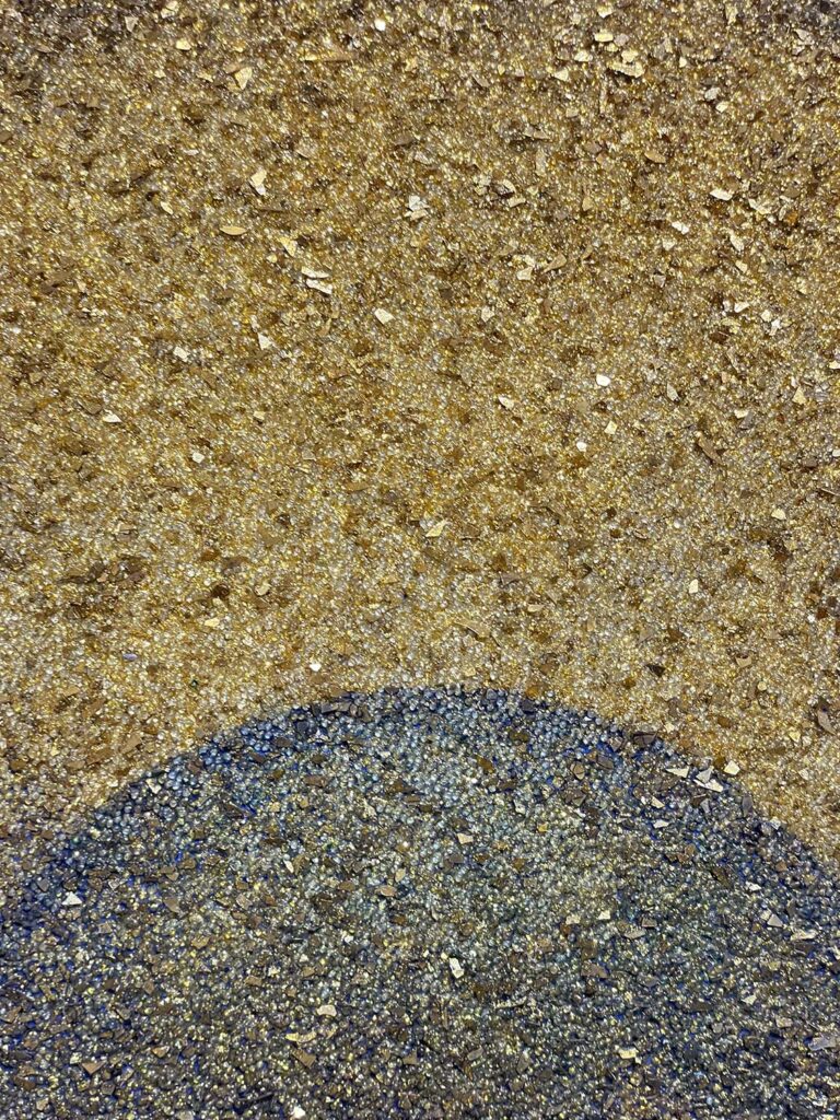 Rise and Shine gold crystal teal navy sunrise sunset painting