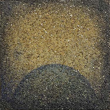 Rise and Shine gold crystal teal navy sunrise sunset painting