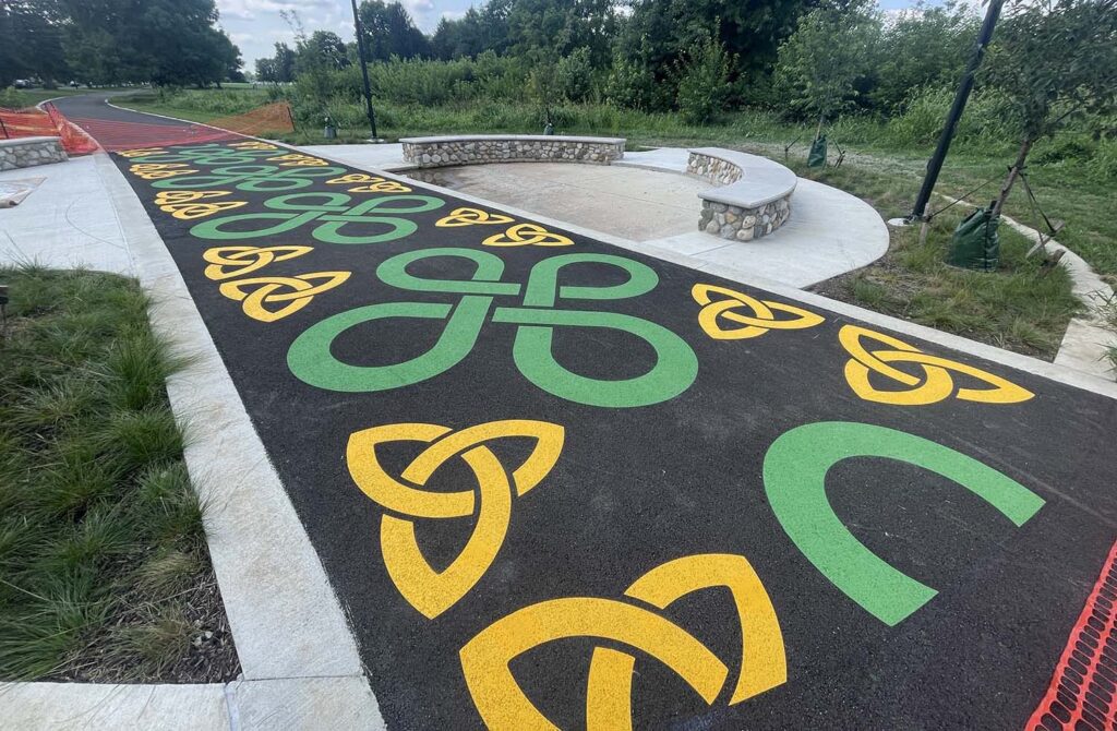 Riverside Park asphalt graphic murals