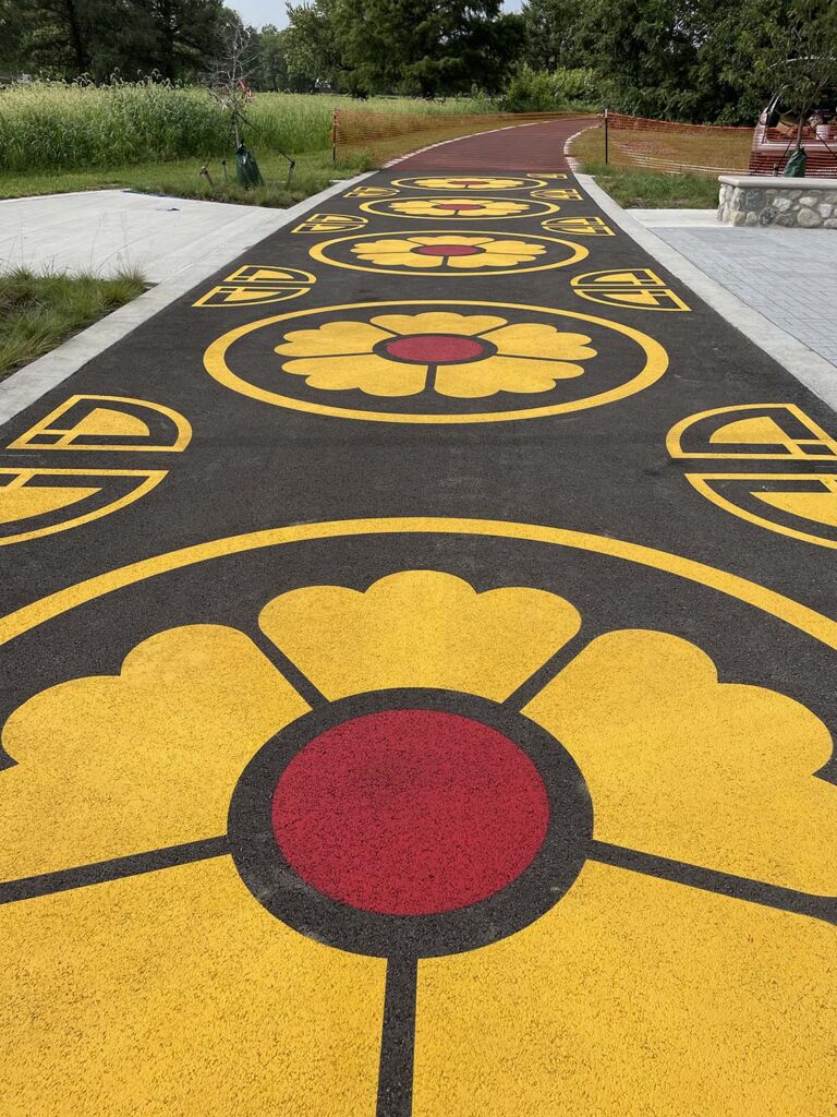 Riverside Park asphalt graphic murals
