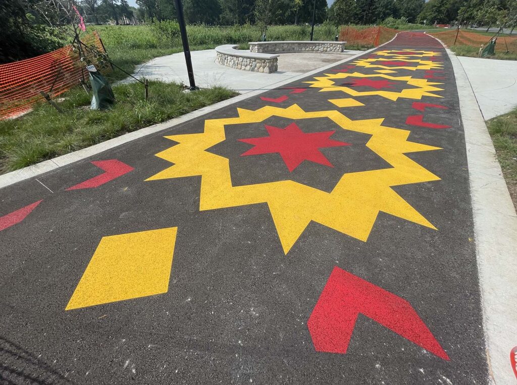 Riverside Park asphalt graphic murals