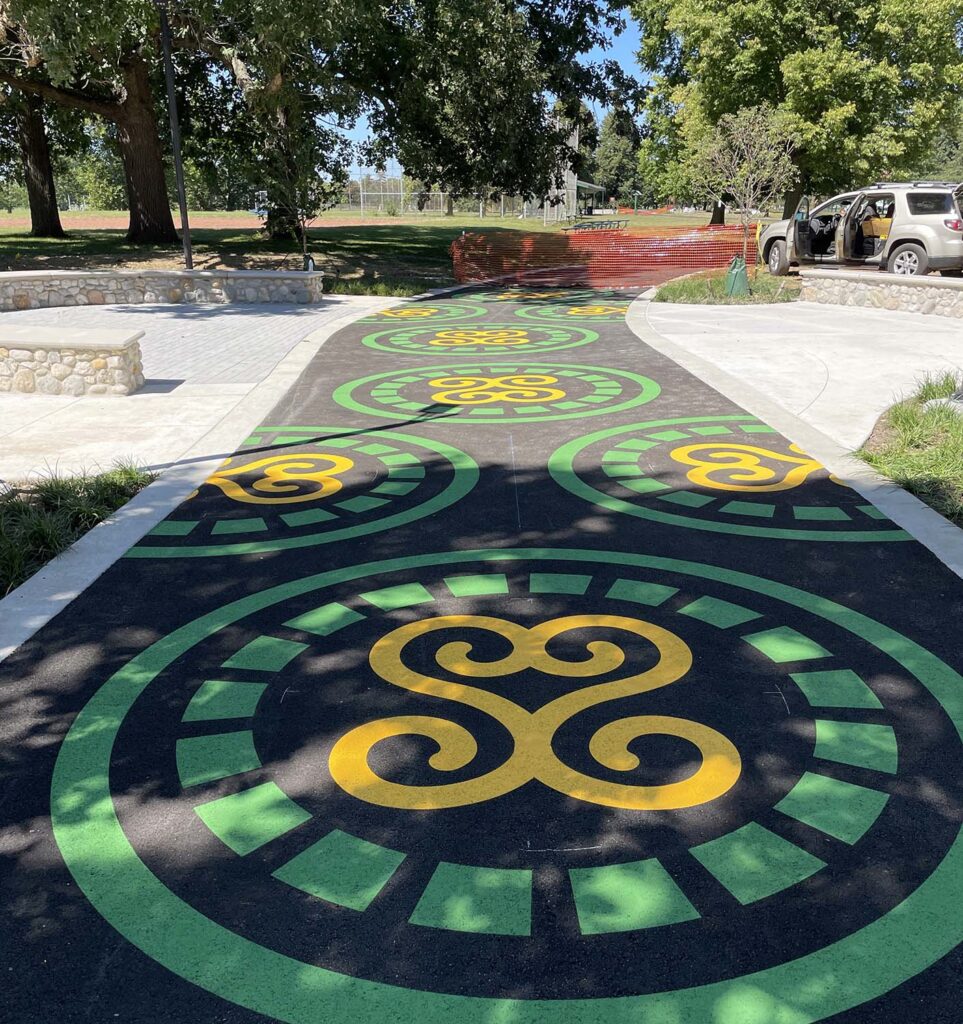 Riverside Park asphalt graphic murals