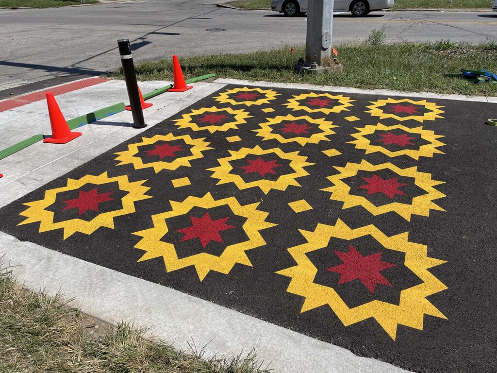 Riverside Park asphalt graphic murals