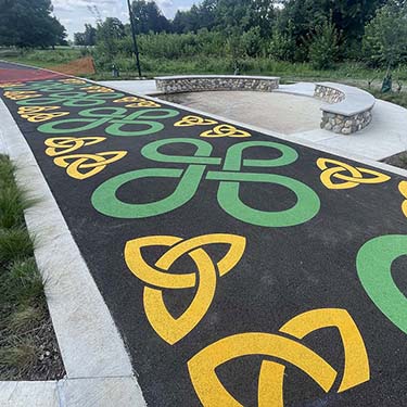 Riverside Park asphalt graphic murals