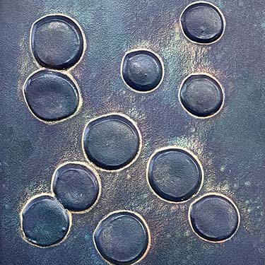 Silly Five modern abstract polka dots original jewel tone matted painting