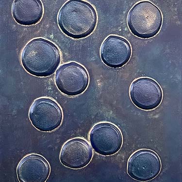 Silly Four modern abstract polka dots original jewel tone matted painting