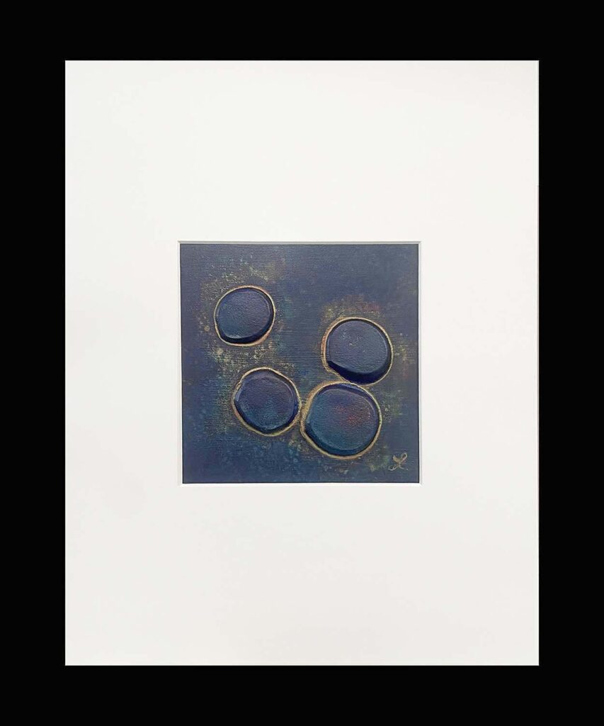 Silly One modern abstract polka dots original jewel tone matted painting