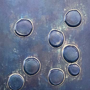 Silly Six modern abstract polka dots original jewel tone matted painting