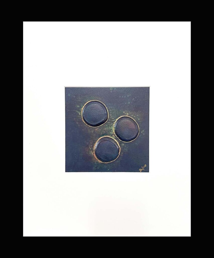 Silly Two modern abstract polka dots original jewel tone matted painting