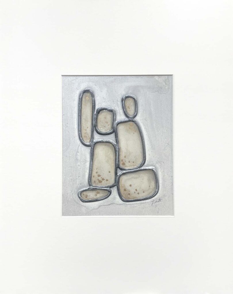 Slip Away original silver gold abstract circles art