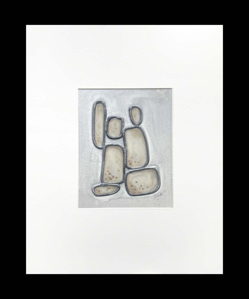 Slip Away original silver gold abstract circles art