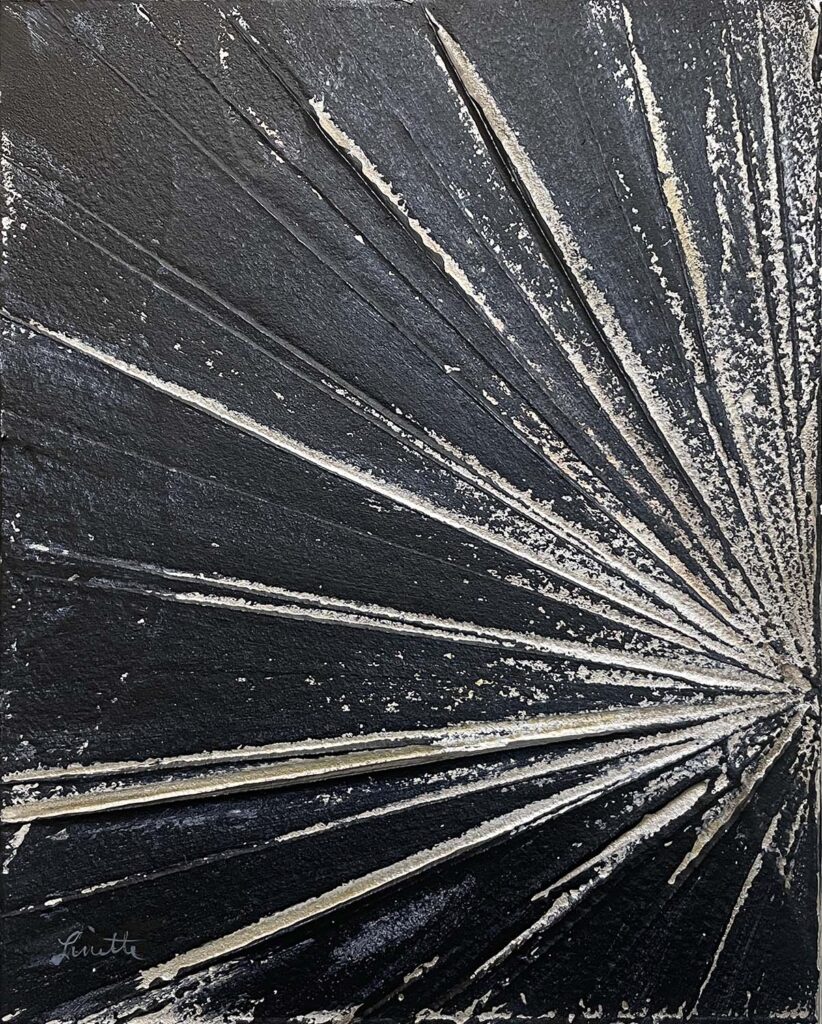 Starburst black silver original art