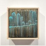 Sweet as Pie No. 3 abstract willow tree plaster painting copper turquoise