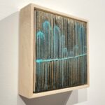 Sweet as Pie No. 3 abstract willow tree plaster painting copper turquoise