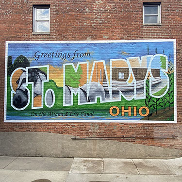 St Marys Ohio Vintage Postcard Mural by Linette Pedigo