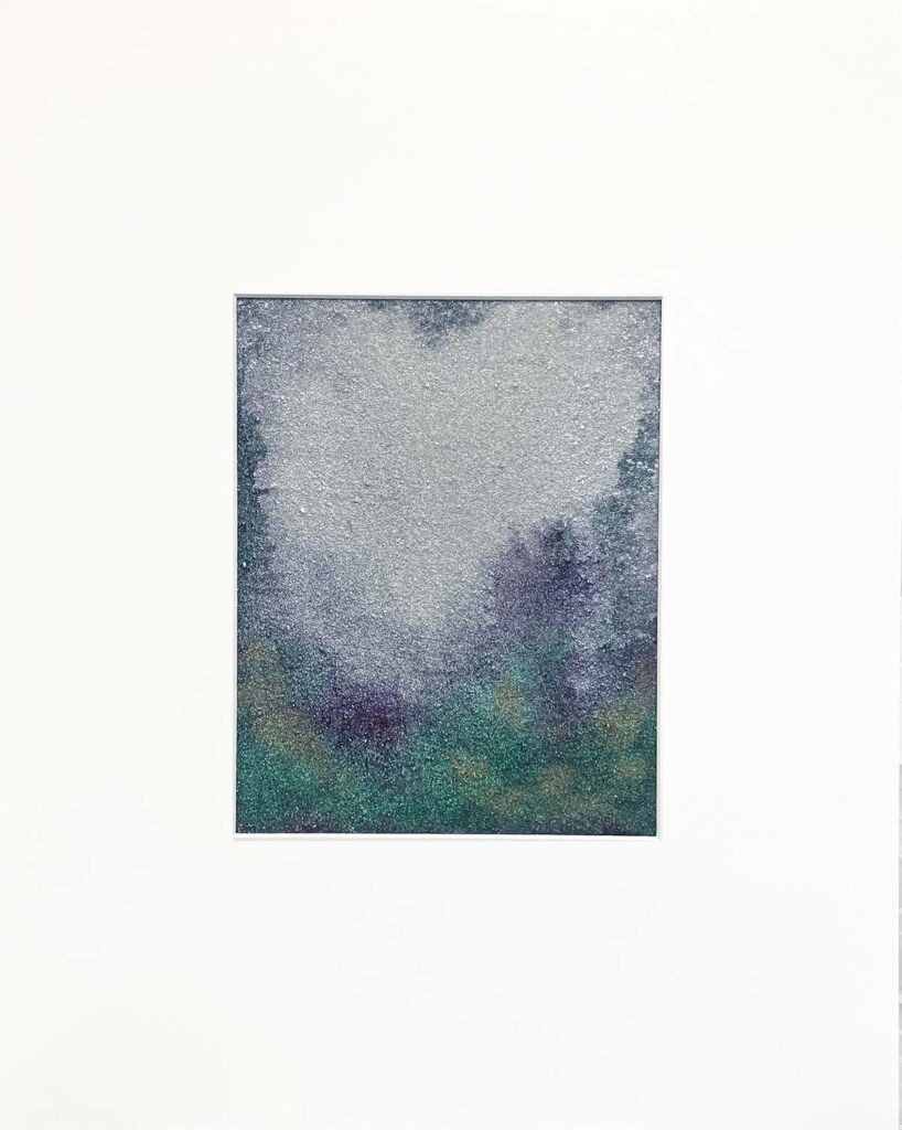 To the Sky abstract landscape glass bead painting