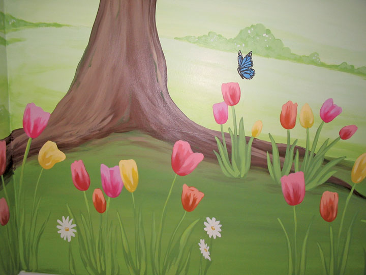 Tulip Springtime Nursery Mural