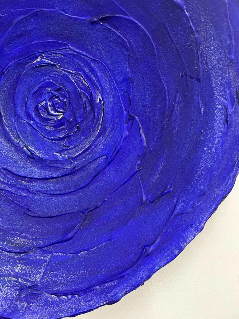 Ultra Blue abstract rose wall sculpture