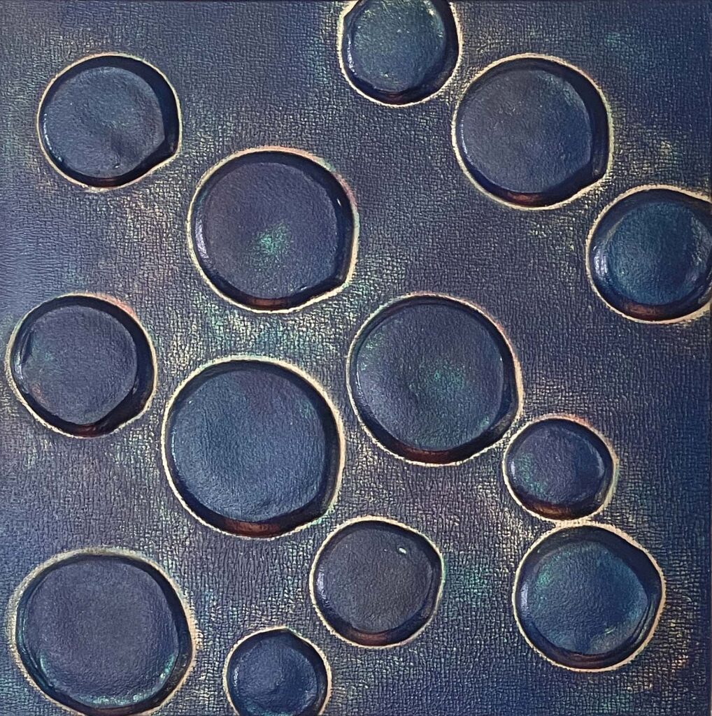 Unsurety No. 4 abstract polka dot plaster painting